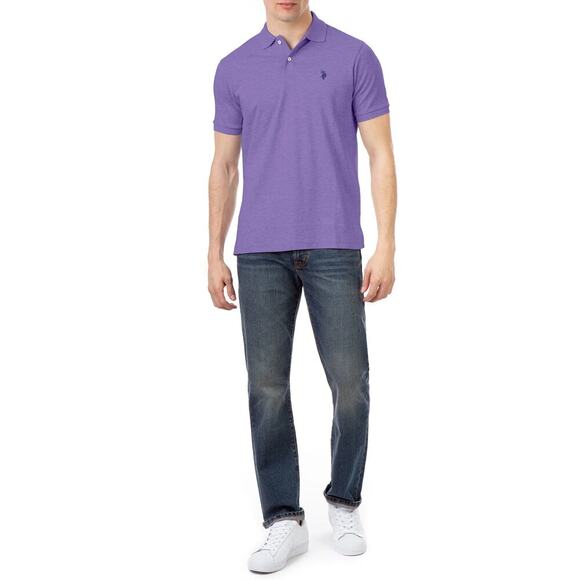 U.S. Polo Assn. Men's Interlock Polo Shirt Lavender Heather Size L - Picture 4 of 10